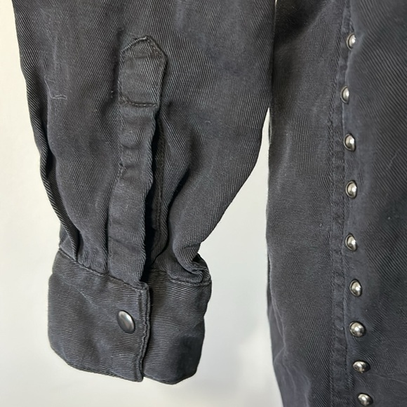 RAILS Bowie Black Button Down Shirt Dress Jacket Pockets Sz S - Picture 7 of 16